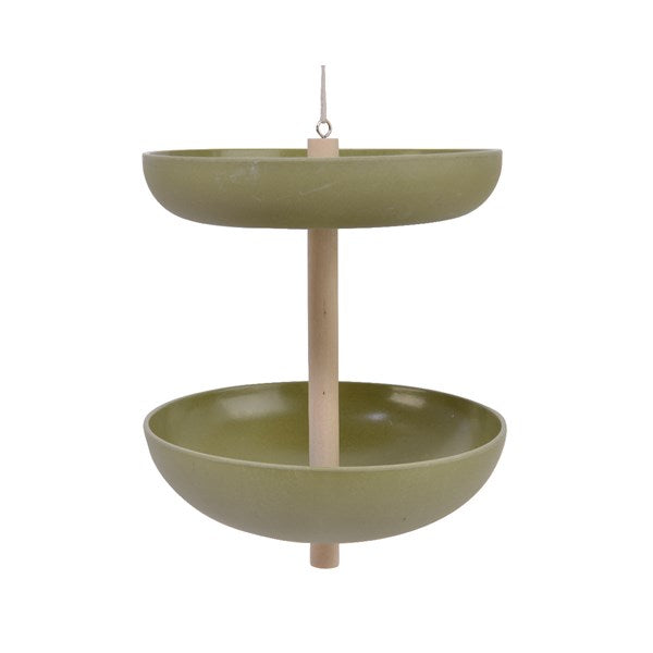 2-Tier Bamboo Fiber Bird Feeder