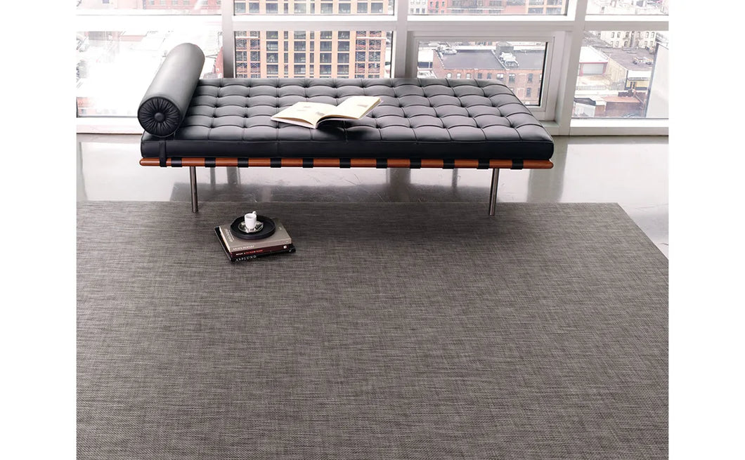 Basketweave Woven Floor Mat in Carbon - 35''X48