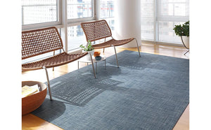 Basketweave Woven Floor Mat in Denim - 23''x36''