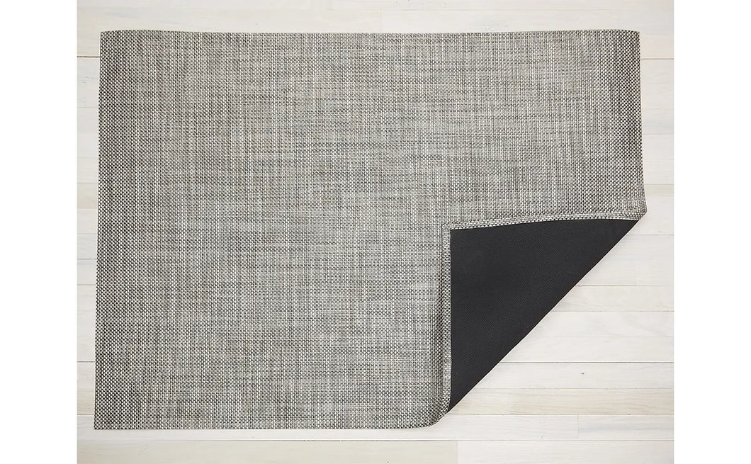 Basketweave Woven Floor Mat in Oyster - 35''X48