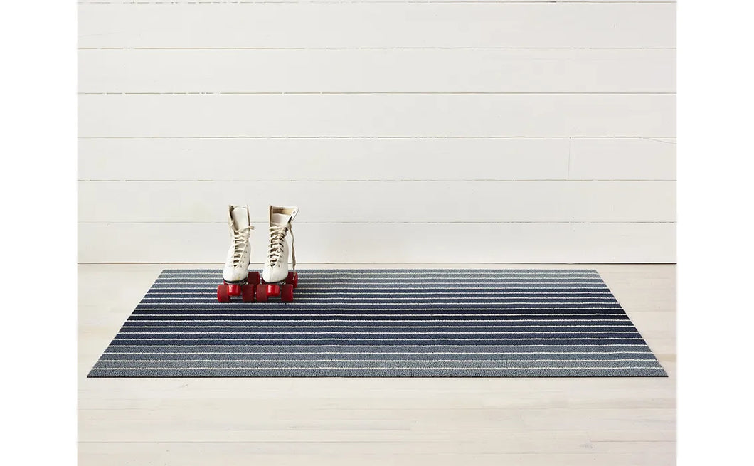 Block Shag Utility Mat in Denim -  24''X36