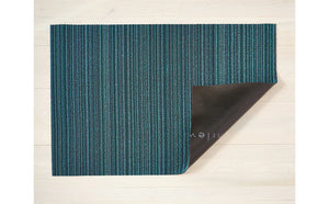 Skinny Stripe Shag Doormat in Turquoise -  18''X28"